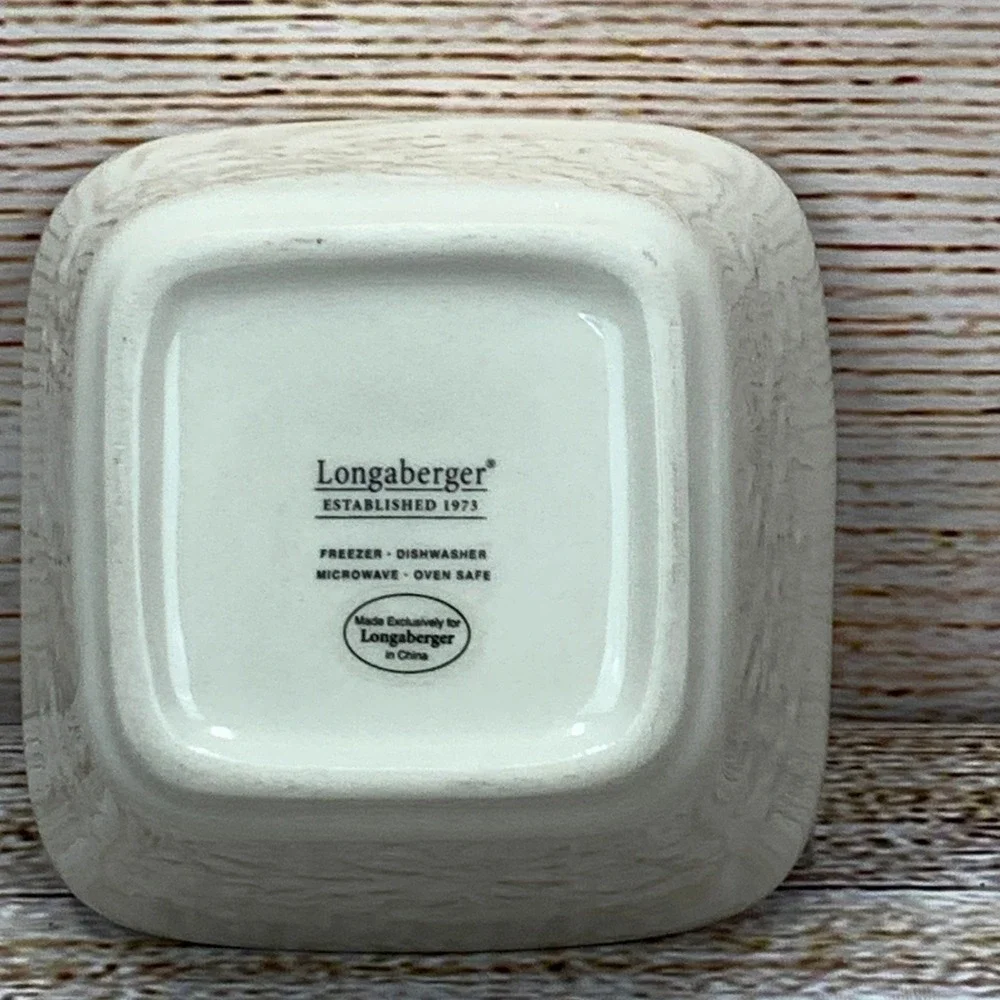 Longaberger Pottery Christmas Basket Dish 4.5